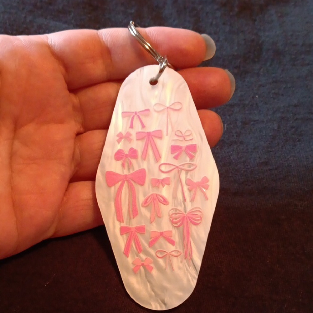 Pink Bow Keychain